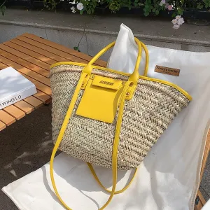 2021 Summer and Fall New High Capacity Weave Straw Rattan Crossbody Shoulder Bags for Beautiful Women Beach Handbags and Purses