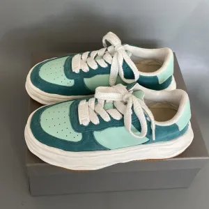 Amozae Women Sneakers Platform Flat Buffalo Casual Sports Shoes Vintage Korean Vulcanize Trainers Running Spring Autumn Rubber