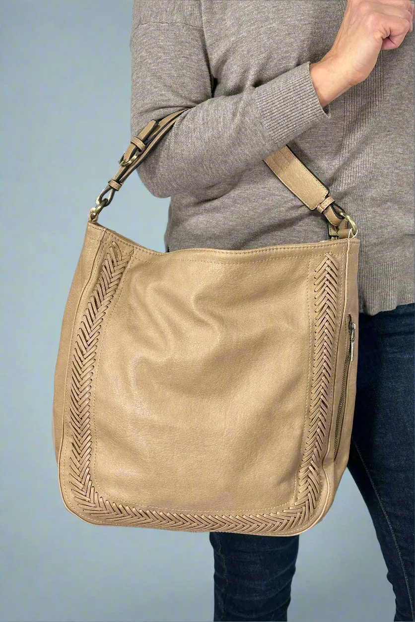 Aris Hobo Crossbody With Guitar Strap - Tan