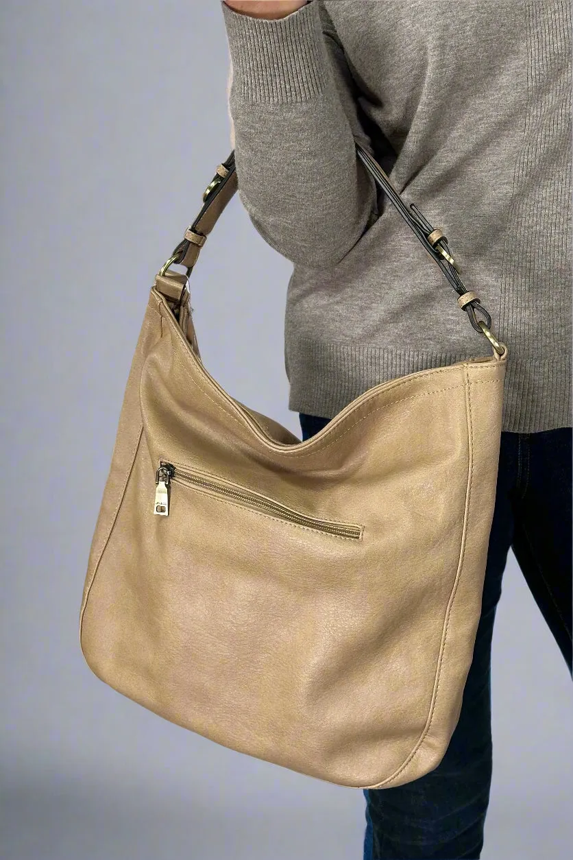 Aris Hobo Crossbody With Guitar Strap - Tan