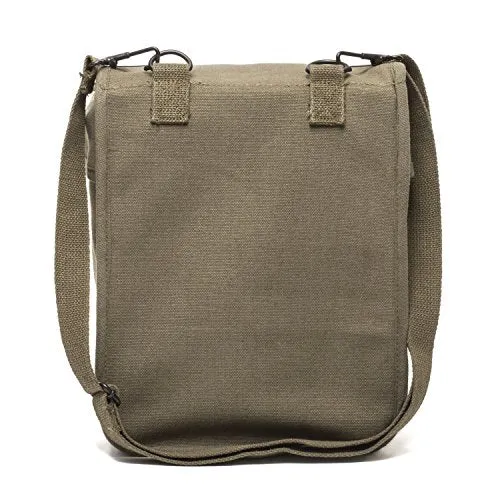 Army Force Gear K9 Search & Rescue Canvas Crossbody Travel Map Bag Case in Olive & White
