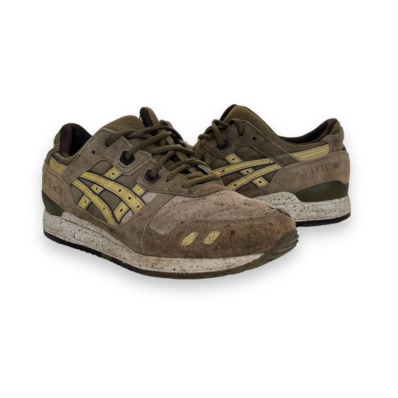ASICS GEL LYTE III Brown Mix Leather Upper Split Tongue Running Trainers Sneakers Shoes
