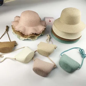 Baby Hat  and Mini Straw Bag