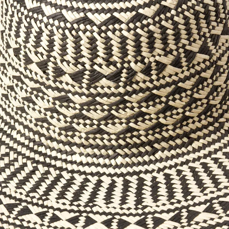 Black and White Large Brim Floppy Straw Summer Hats