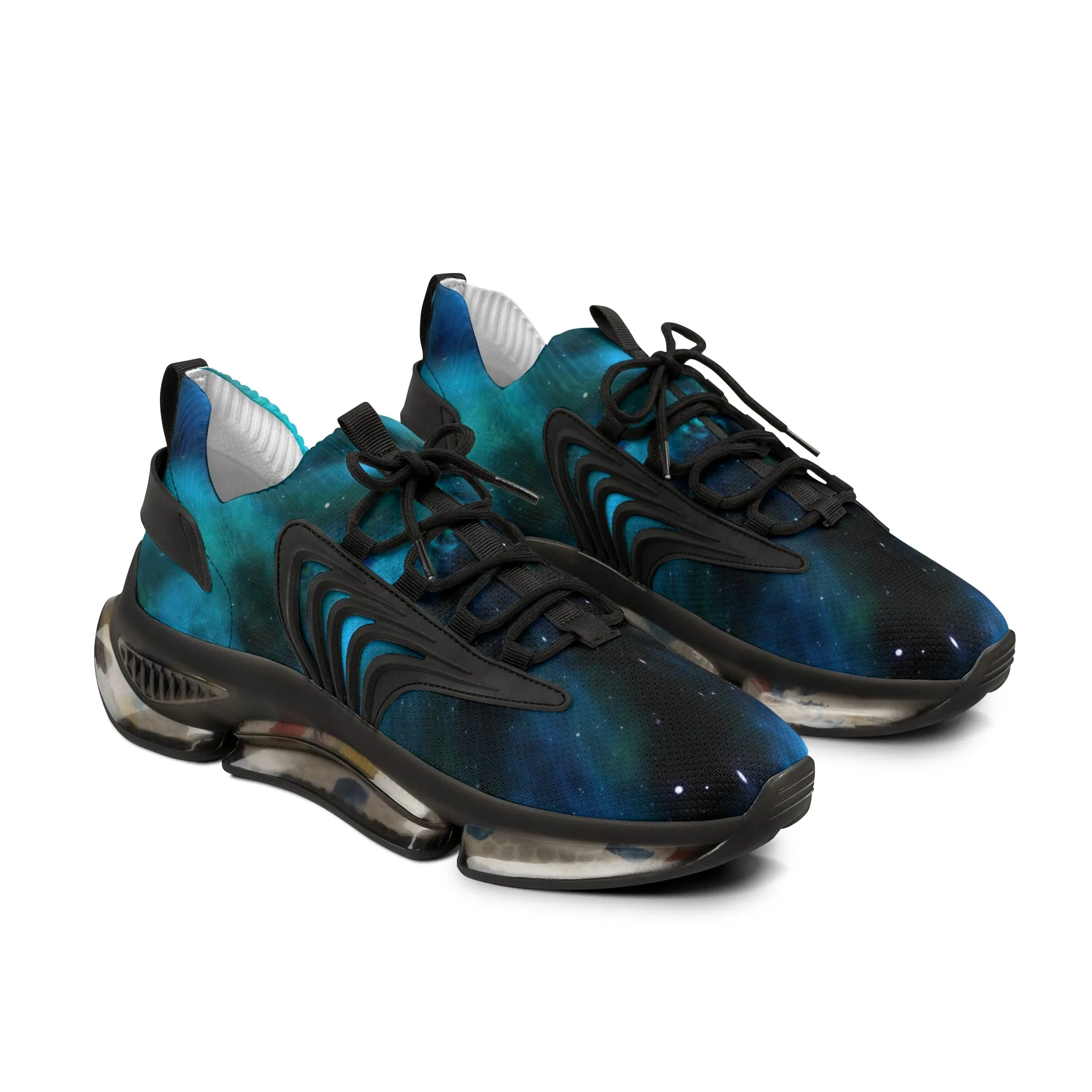 Blue Galaxy Men's Mesh Sneakers, Galaxy Space Print Best Comfy Men's Mesh Sports Sneakers Shoes (US Size: 5-12)