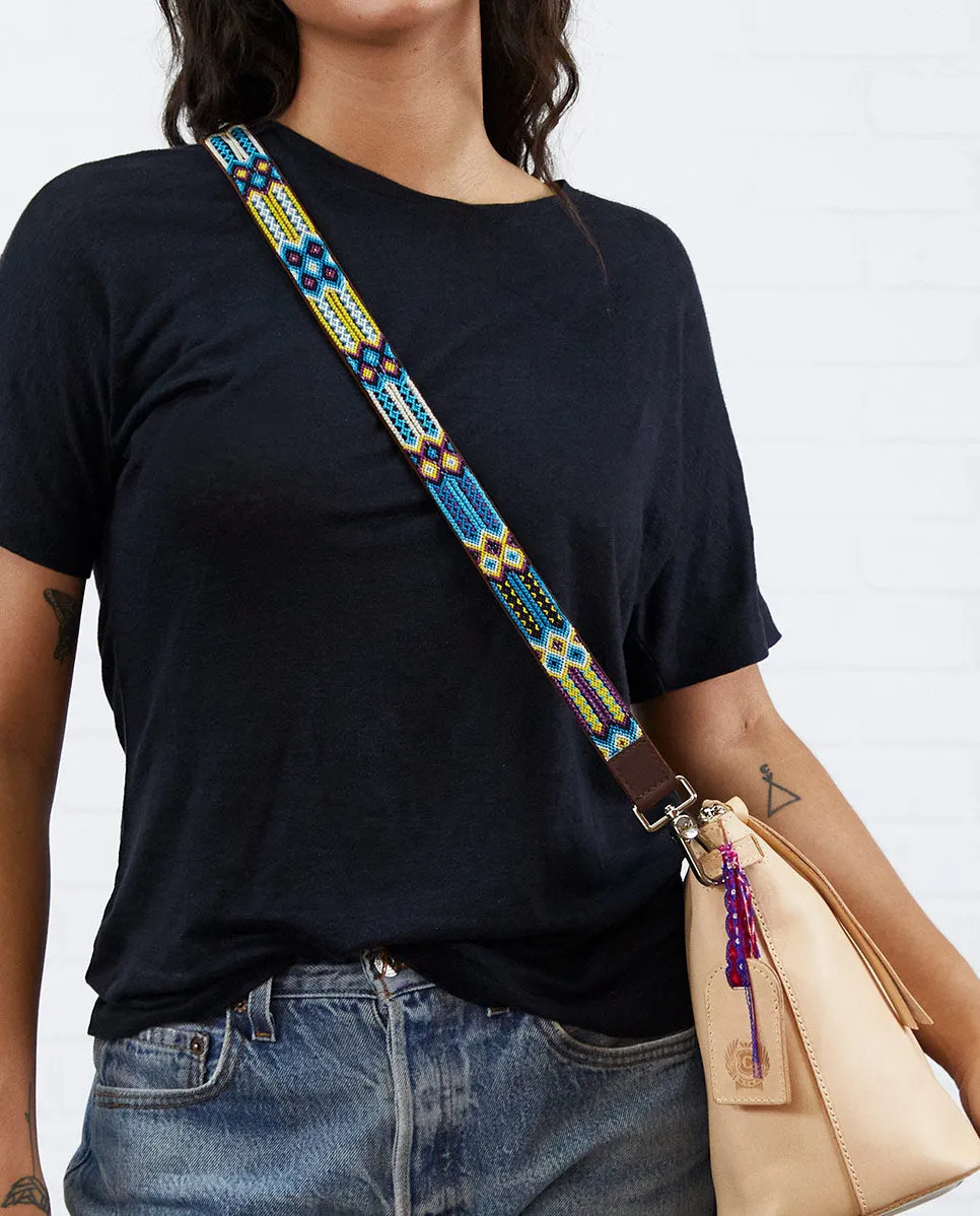 Blueberry Slim Leather Crossbody Strap