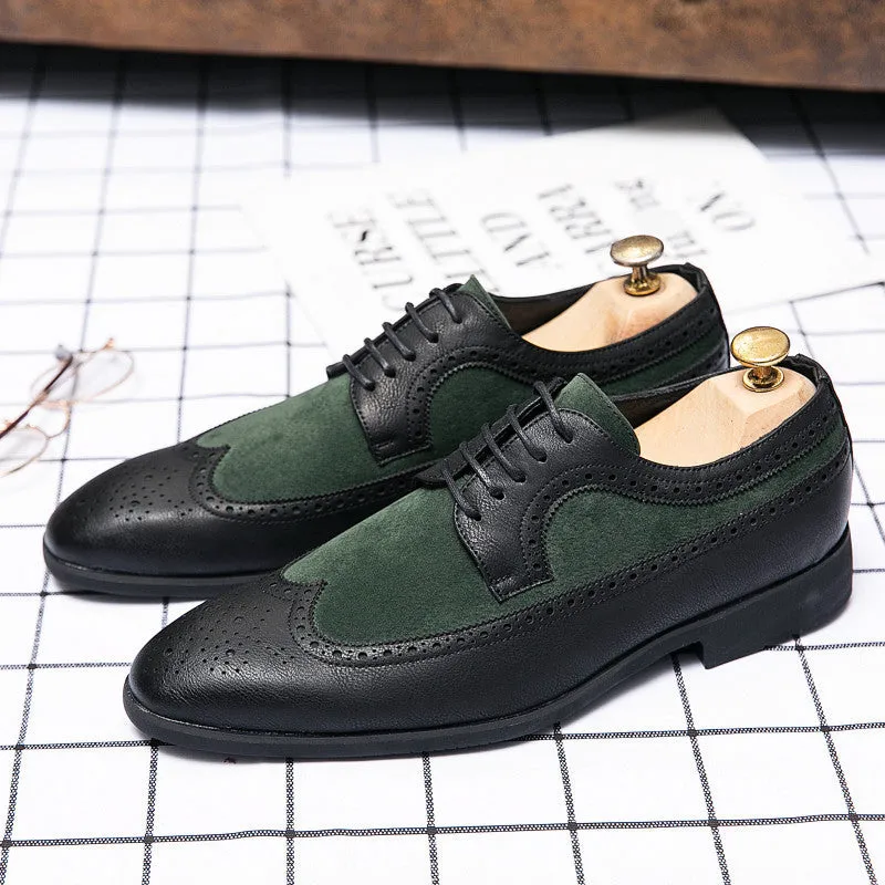 Brock Men's Shoes Men's Large Size Derby Shoes Business Dress Professional Office PU Leather Shoes