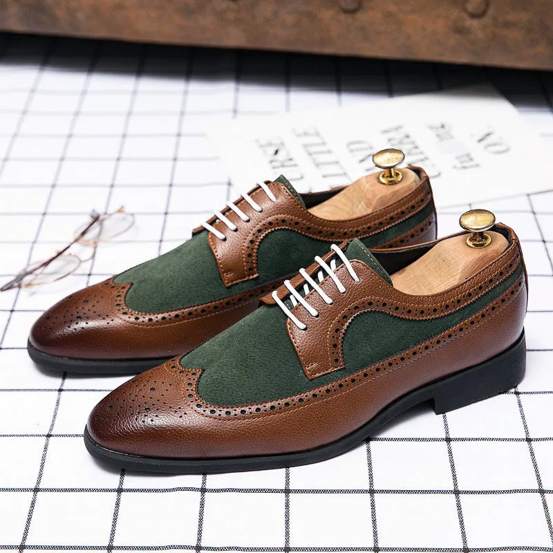 Brock Men's Shoes Men's Large Size Derby Shoes Business Dress Professional Office PU Leather Shoes