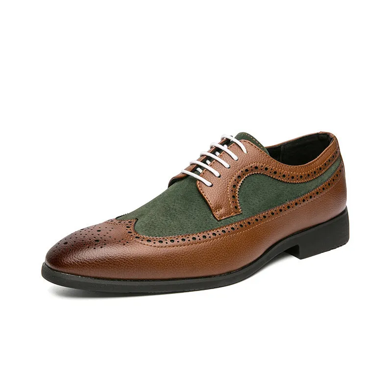 Brock Men's Shoes Men's Large Size Derby Shoes Business Dress Professional Office PU Leather Shoes