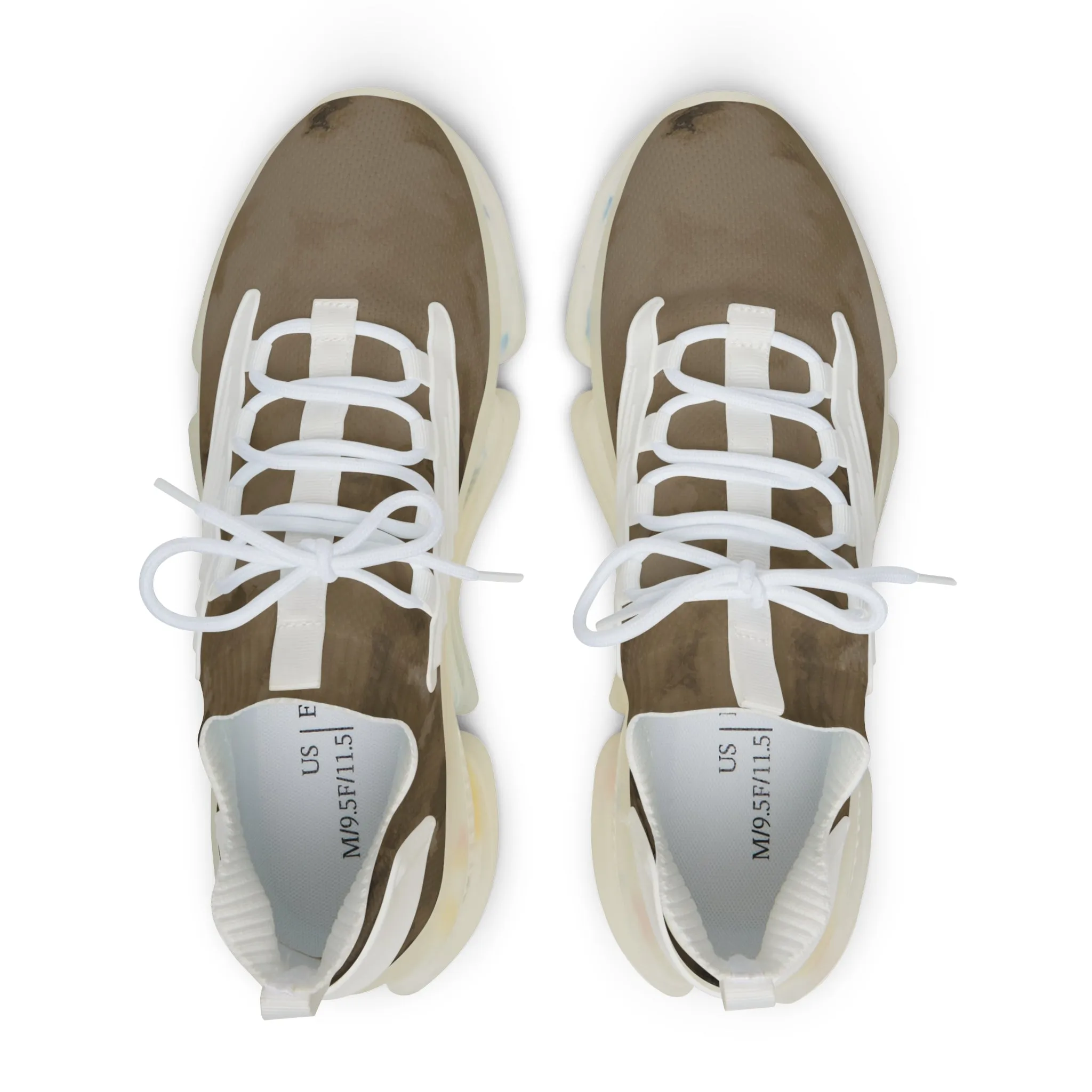 Brown Abstract Men's Mesh Sneakers, Brown Abstract Print Men's Sneakers Best Comfy Men's Mesh Sports Sneakers Shoes (US Size: 5-12)