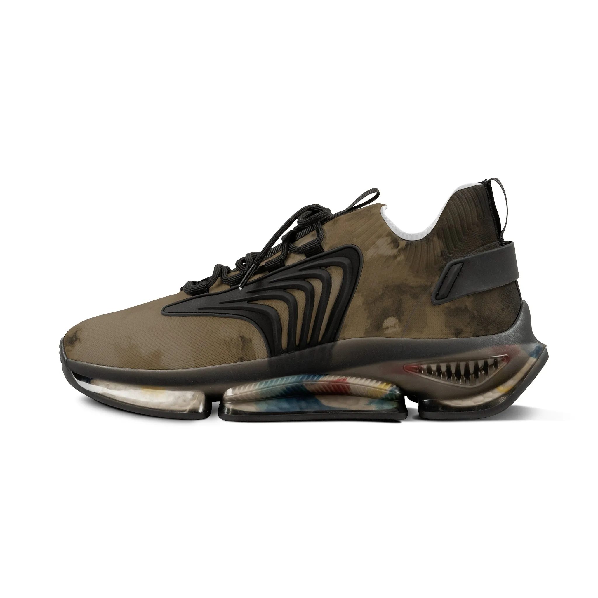 Brown Abstract Men's Mesh Sneakers, Brown Abstract Print Men's Sneakers Best Comfy Men's Mesh Sports Sneakers Shoes (US Size: 5-12)
