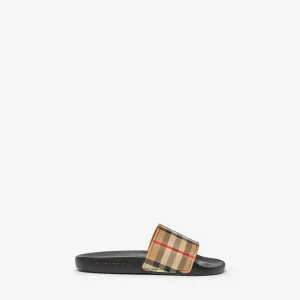 BURBERRY KIDS VINTAGE CHECK SLIDES