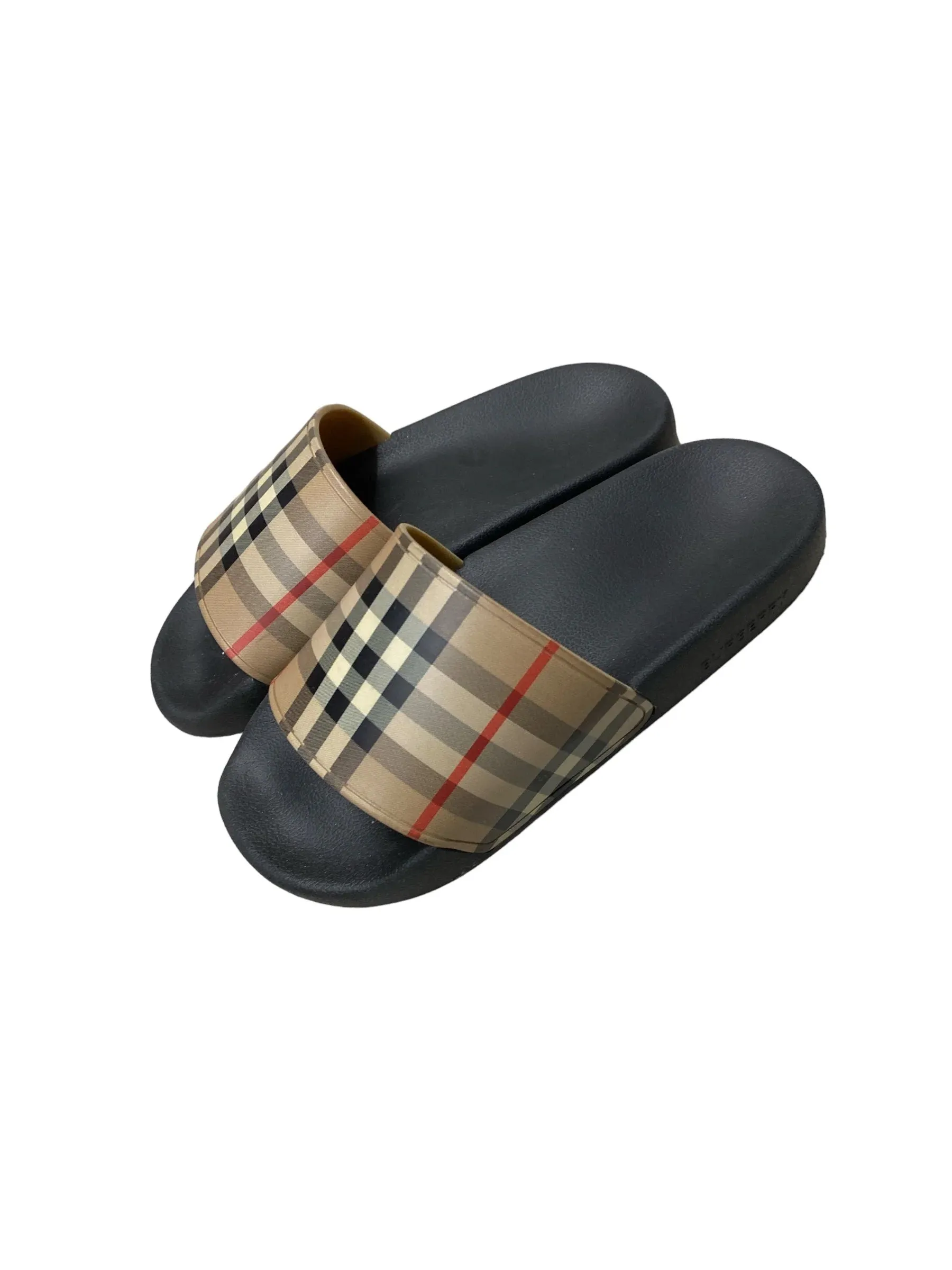 BURBERRY KIDS VINTAGE CHECK SLIDES