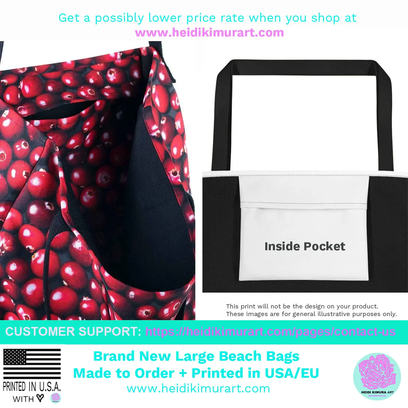 Chic Black Zebra Beach Bag, White Zebra Animal Pattern Print Large Tote 16"x20" Beach Bag- Made in USA/EU