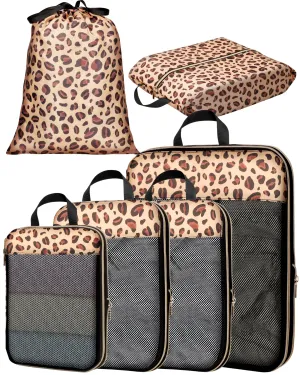Compression packing cube for travel, Expandable suitcase organizer with mesh panel with shoe bag