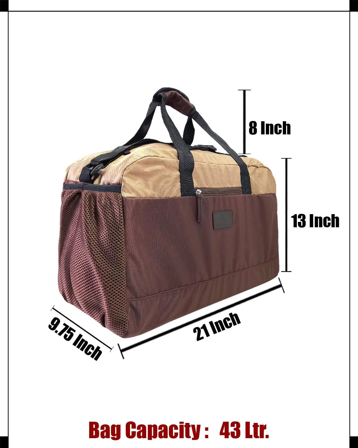 Deeya Ballistic Nylon Large Size Unisex Travel Duffle Bag, Shoulder Weekender Bag (Brown)