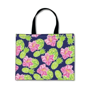 Designer Tote Bag With Zip Beach Gym Travel Bags -  Green Pineapple