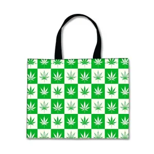 Designer Tote Bag With Zip Beach Gym Travel Bags -  Leaves Green