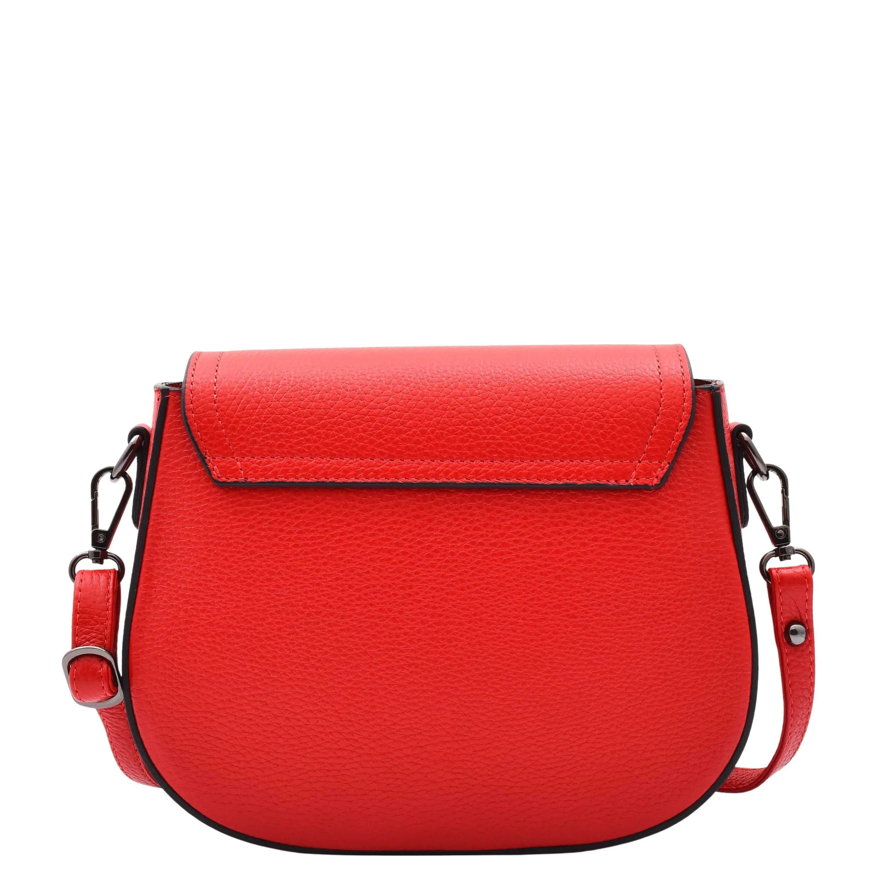 DR578 Women's Genuine Leather Small Sized Cross Body Bag Red