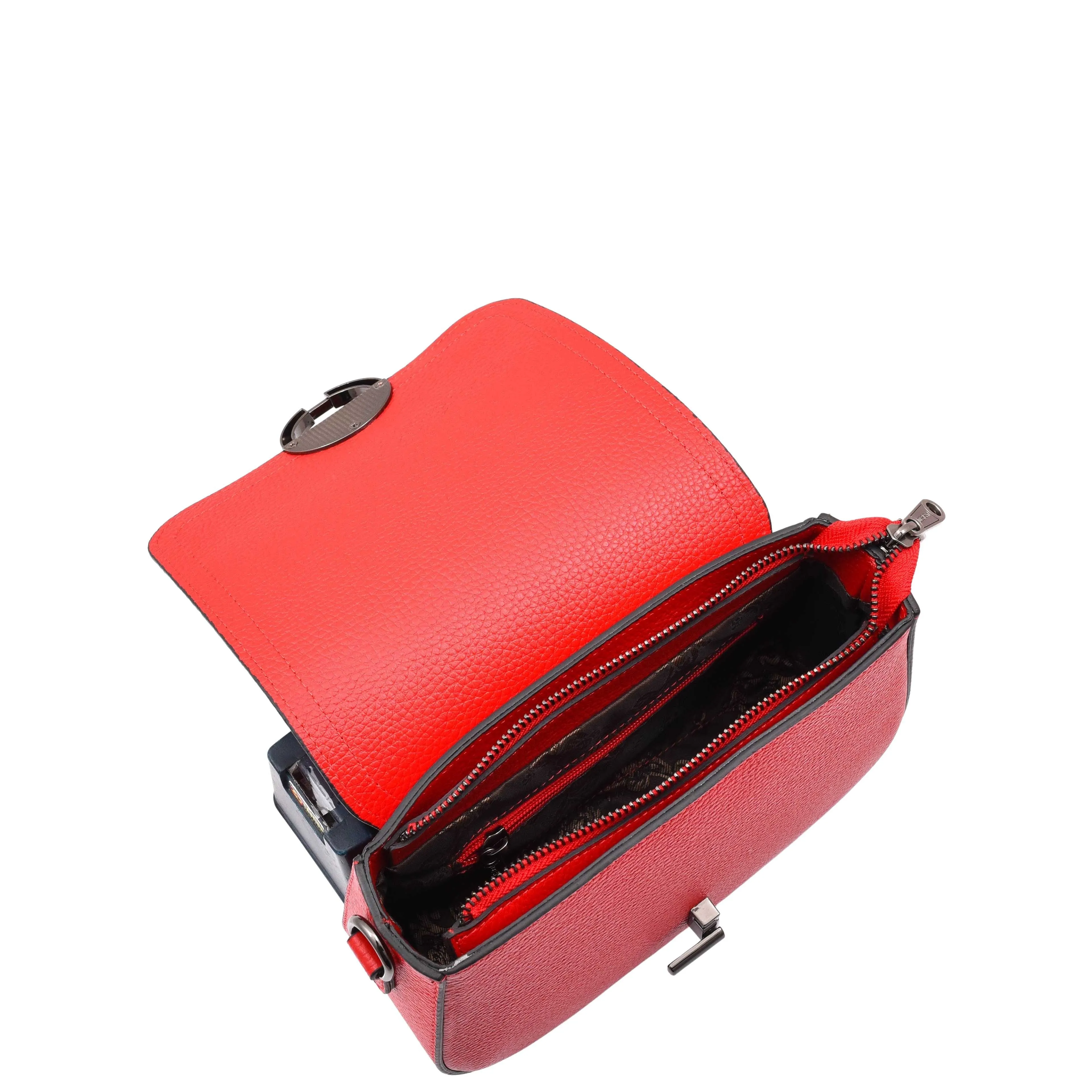 DR578 Women's Genuine Leather Small Sized Cross Body Bag Red