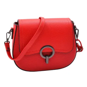 DR578 Women's Genuine Leather Small Sized Cross Body Bag Red