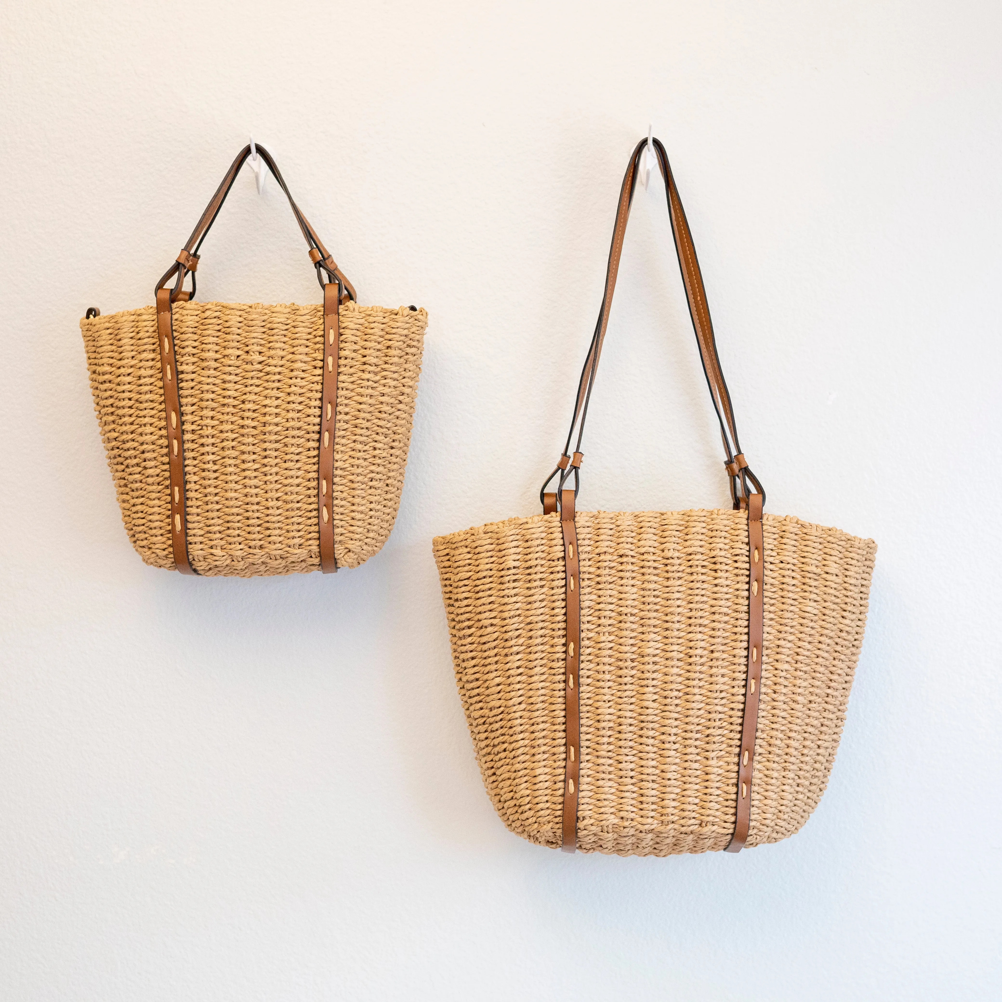 Elena Handbags Beach Straw Woven Tote Bag