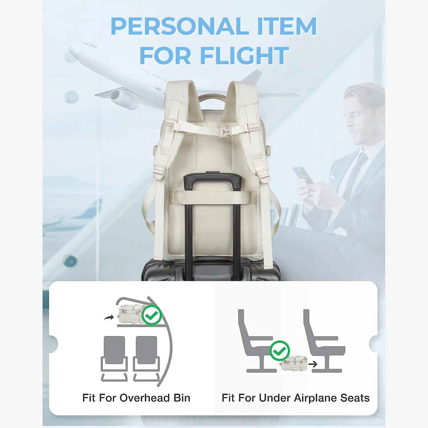 Falco 40L Expandable Airline Approved Carry On Backpack