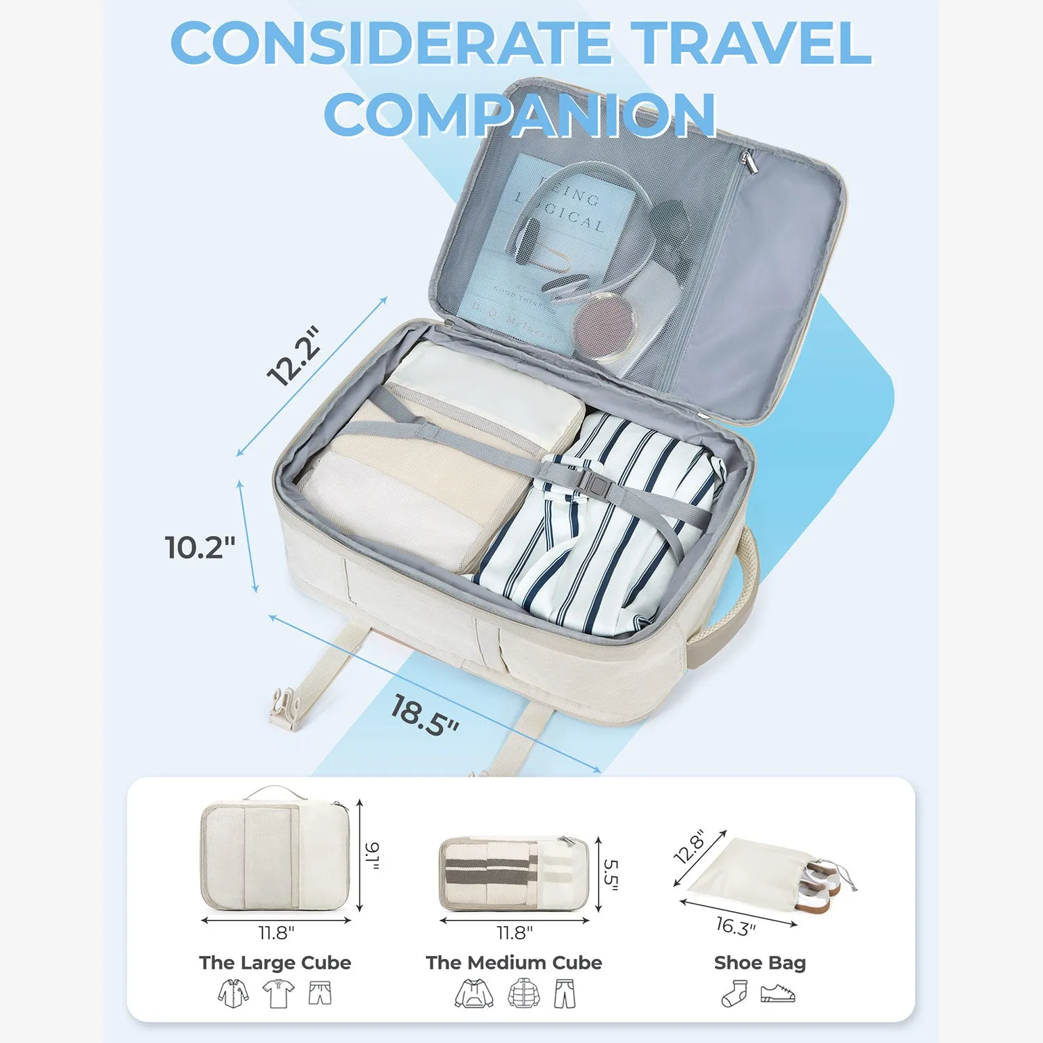 Falco 40L Expandable Airline Approved Carry On Backpack