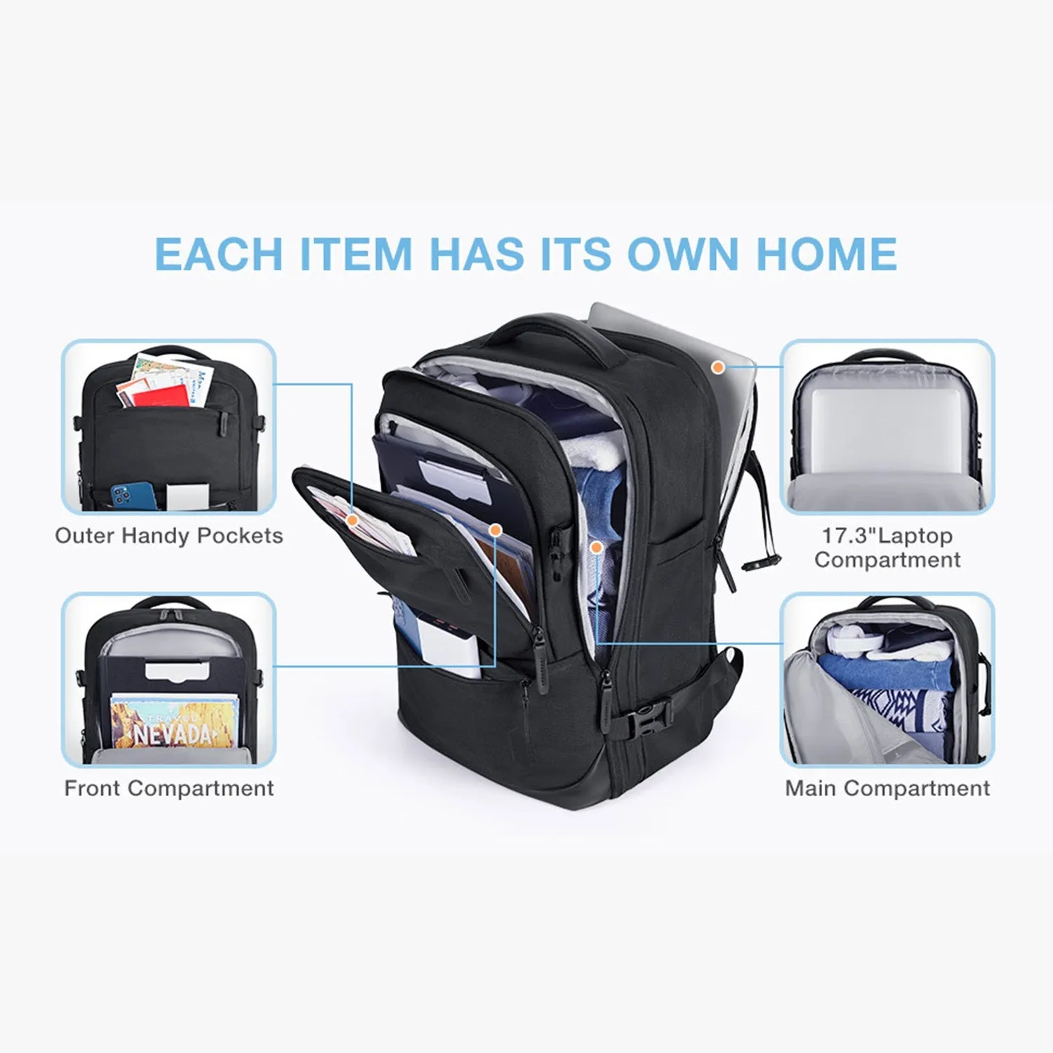 Falco 40L Expandable Airline Approved Carry On Backpack