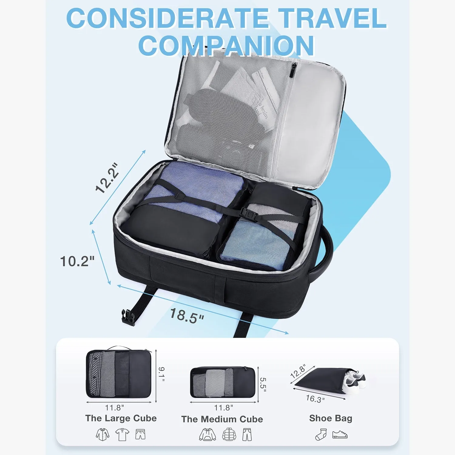 Falco 40L Expandable Airline Approved Carry On Backpack