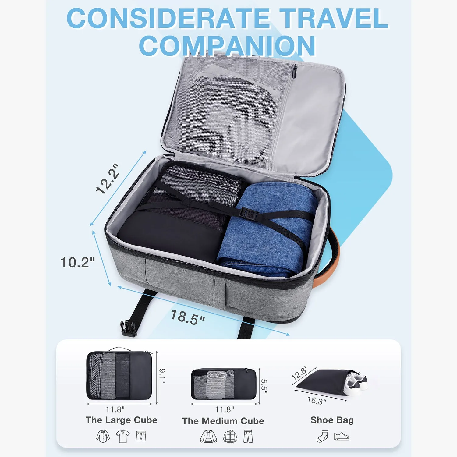Falco 40L Expandable Airline Approved Carry On Backpack