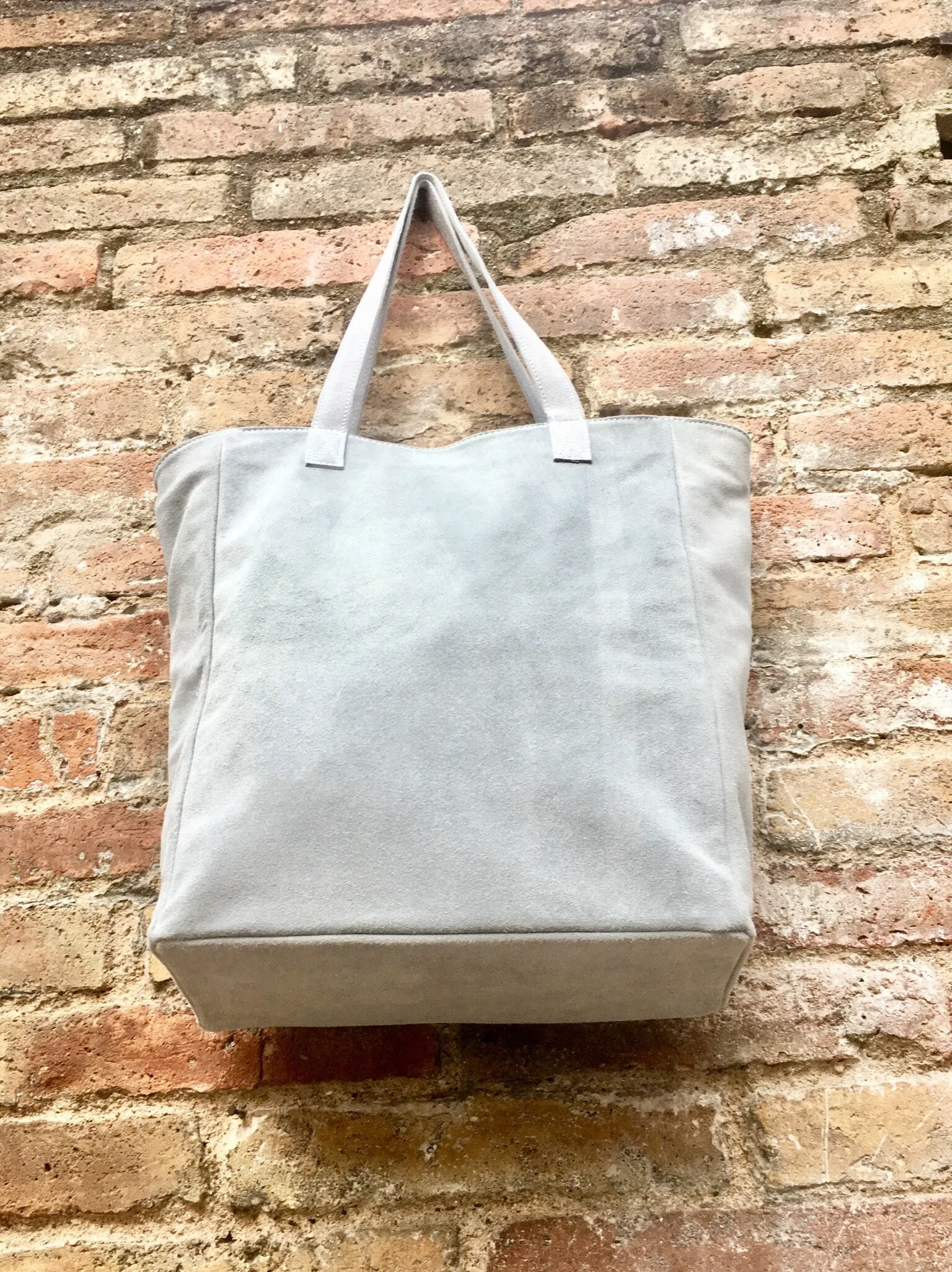 Gray suede shopper bag. Large tote leather bag in LIGHT GRAY. Genuine leather bag. Boho bag. GRAY suede bag. Laptop bag in dark gray suede.