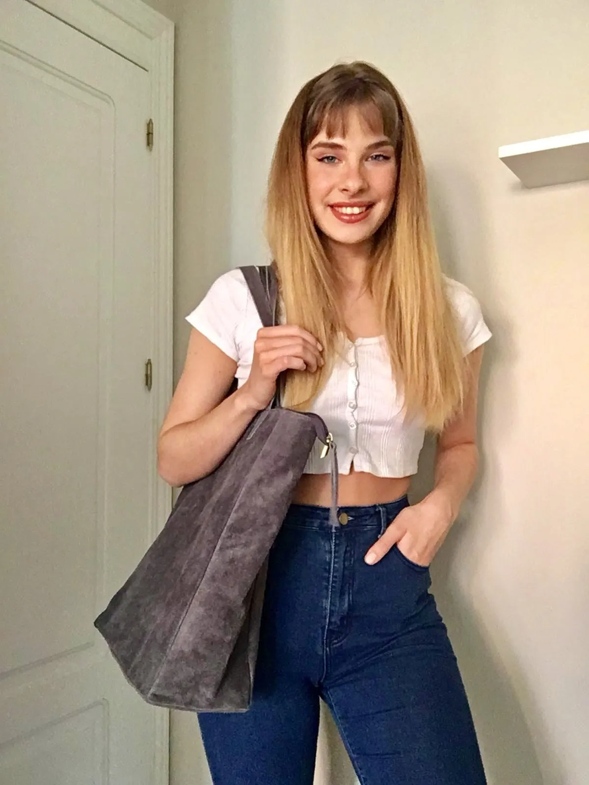 Gray suede shopper bag. Large tote leather bag in LIGHT GRAY. Genuine leather bag. Boho bag. GRAY suede bag. Laptop bag in dark gray suede.