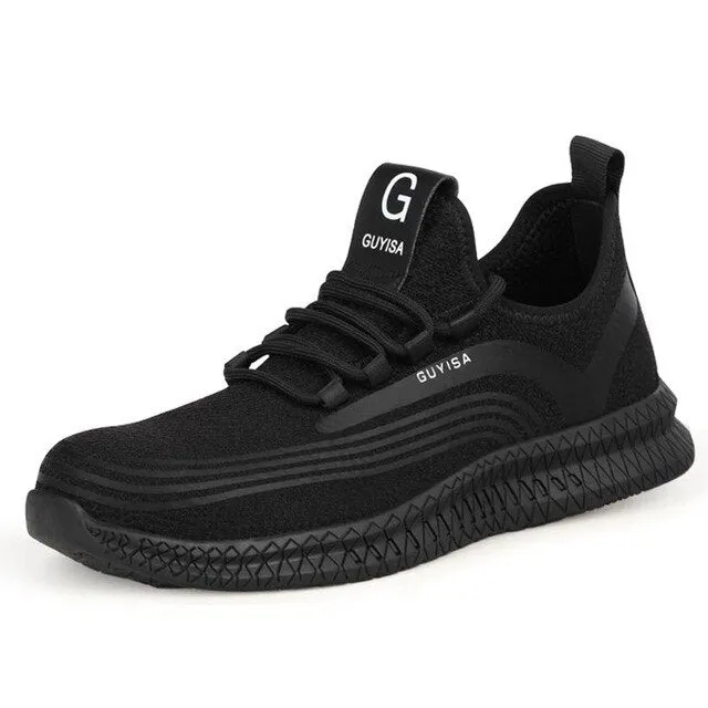 GUYISA Safety Labor Ins Men's Anti-Smashing-Piercing Work Breathable Mesh Hiking Shoes