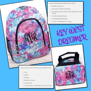 Key West Dreamer Tie Dye Backpack and Lunch Bag