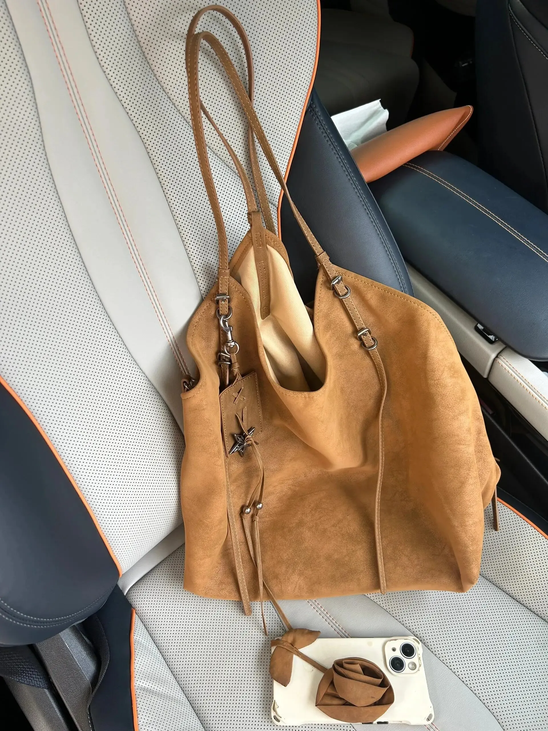 LIZAKOSHT  -  Autumn Winter Retro Tote Bags Niche Large Capacity Soft Leather Single Shoulder Commuting Underarm Bag for Women