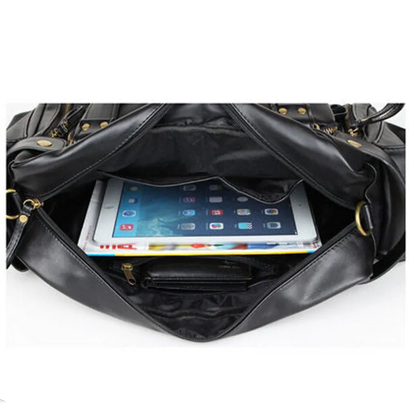 Men's travel bags vintage men's pu leather bag men messenger bags travel shoulder bag
