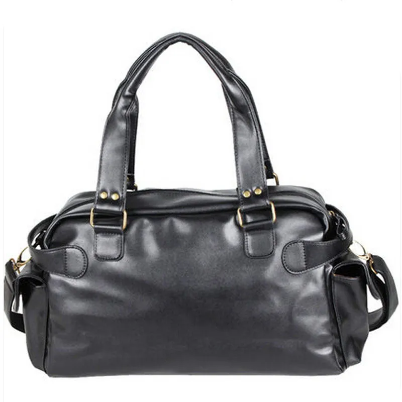 Men's travel bags vintage men's pu leather bag men messenger bags travel shoulder bag