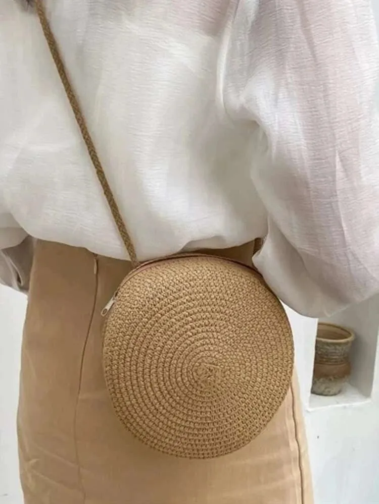 Mini Straw Crossbody Bag