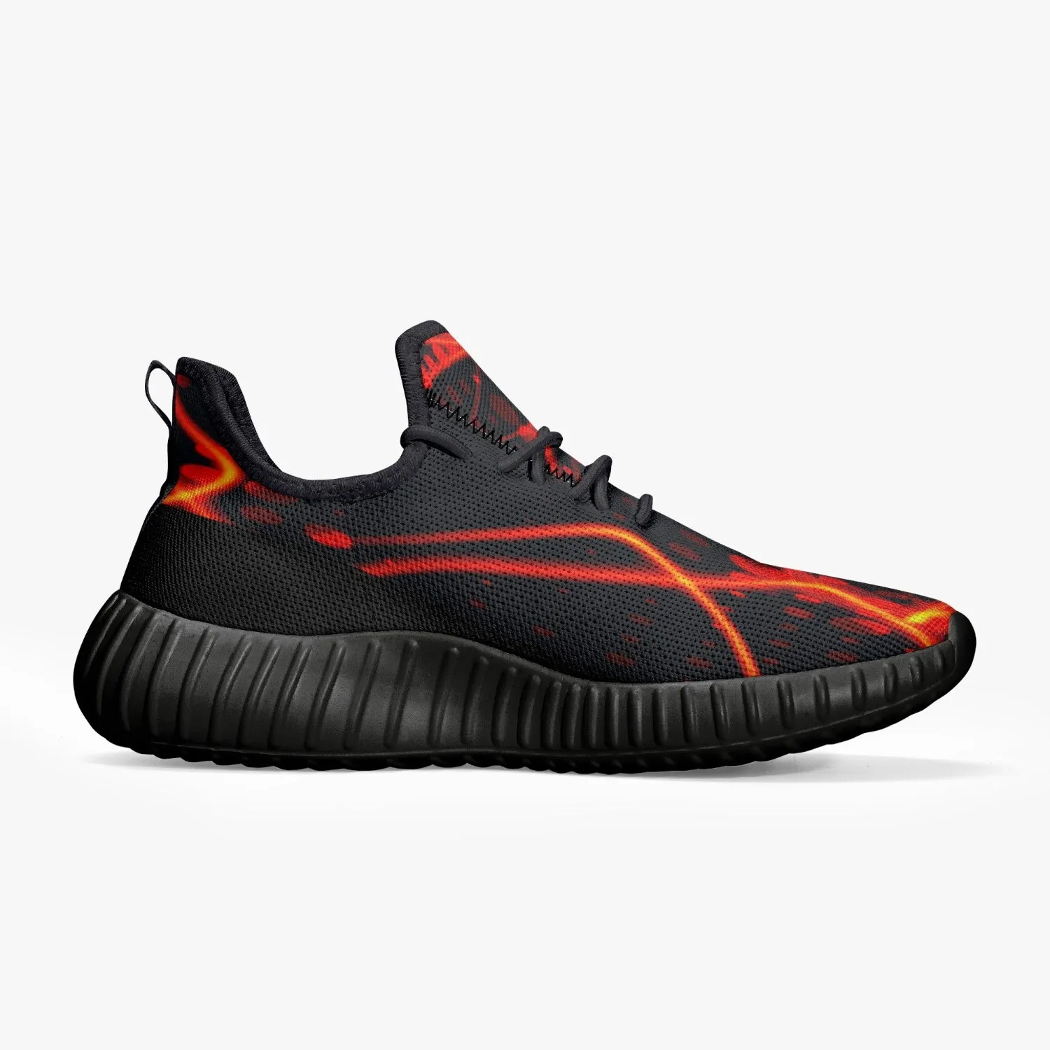Officially Sexy Orange & Black Laser Print Mesh Knit Sneakers - With White or Black Sole