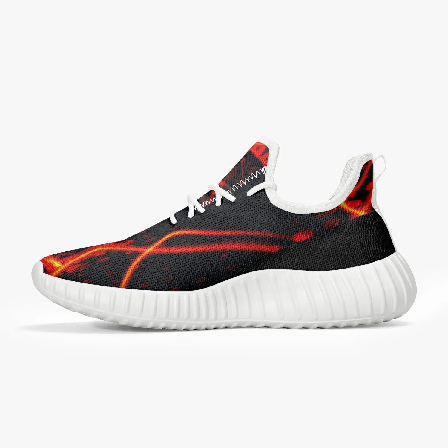 Officially Sexy Orange & Black Laser Print Mesh Knit Sneakers - With White or Black Sole