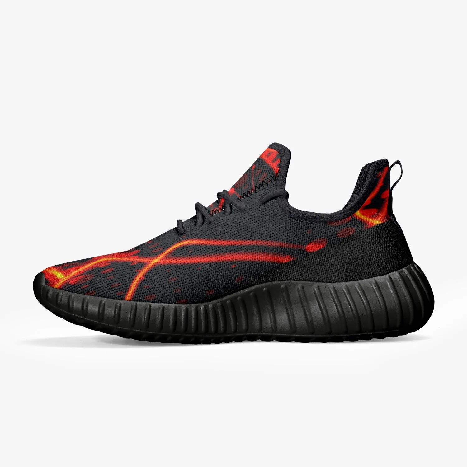 Officially Sexy Orange & Black Laser Print Mesh Knit Sneakers - With White or Black Sole