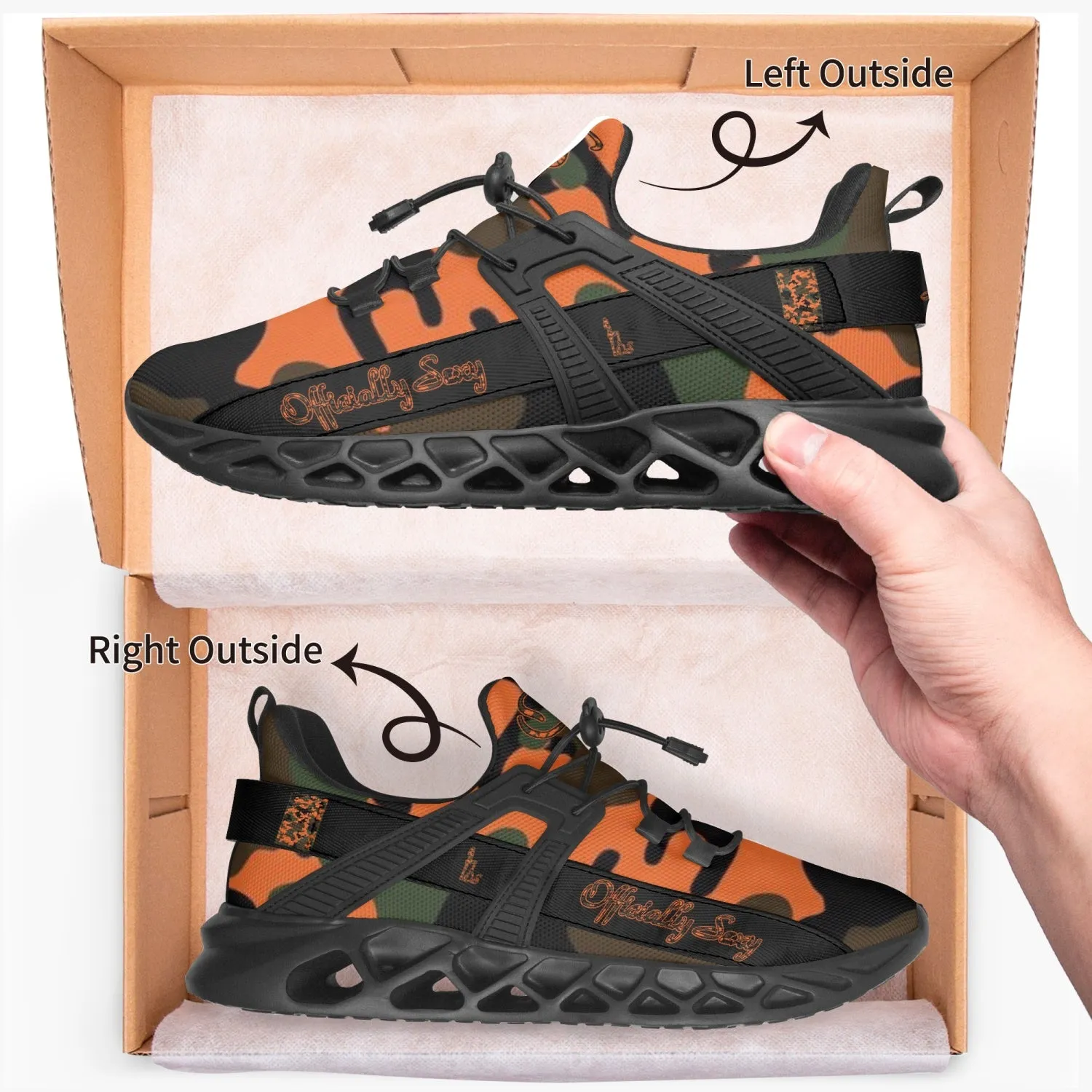 Officially Sexy Orange Army Camouflage Collection Mesh Running Shoes