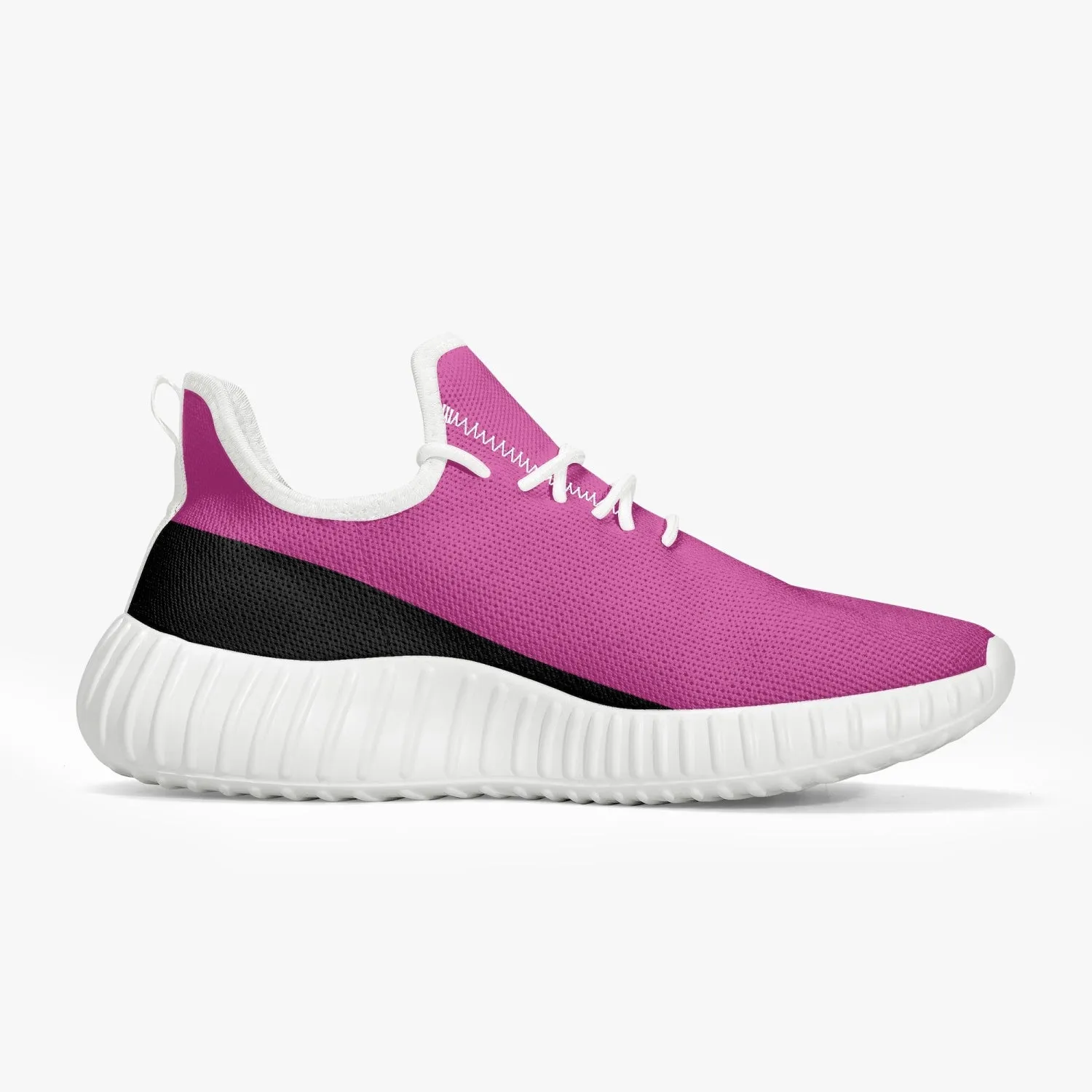 Officially Sexy Pink & Black Laser Mesh Knit Sneakers - With White or Black Sole