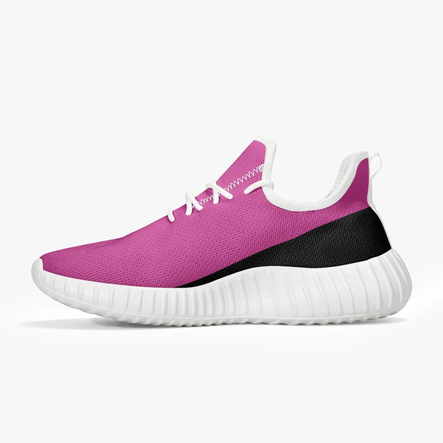Officially Sexy Pink & Black Laser Mesh Knit Sneakers - With White or Black Sole