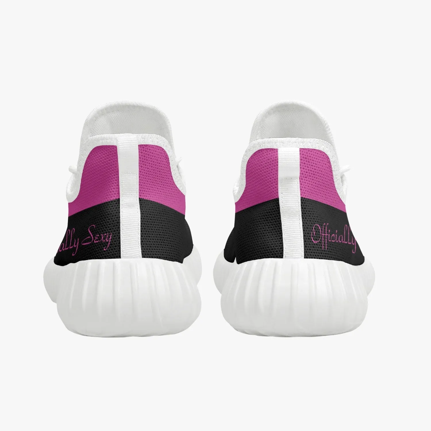 Officially Sexy Pink & Black Laser Mesh Knit Sneakers - With White or Black Sole