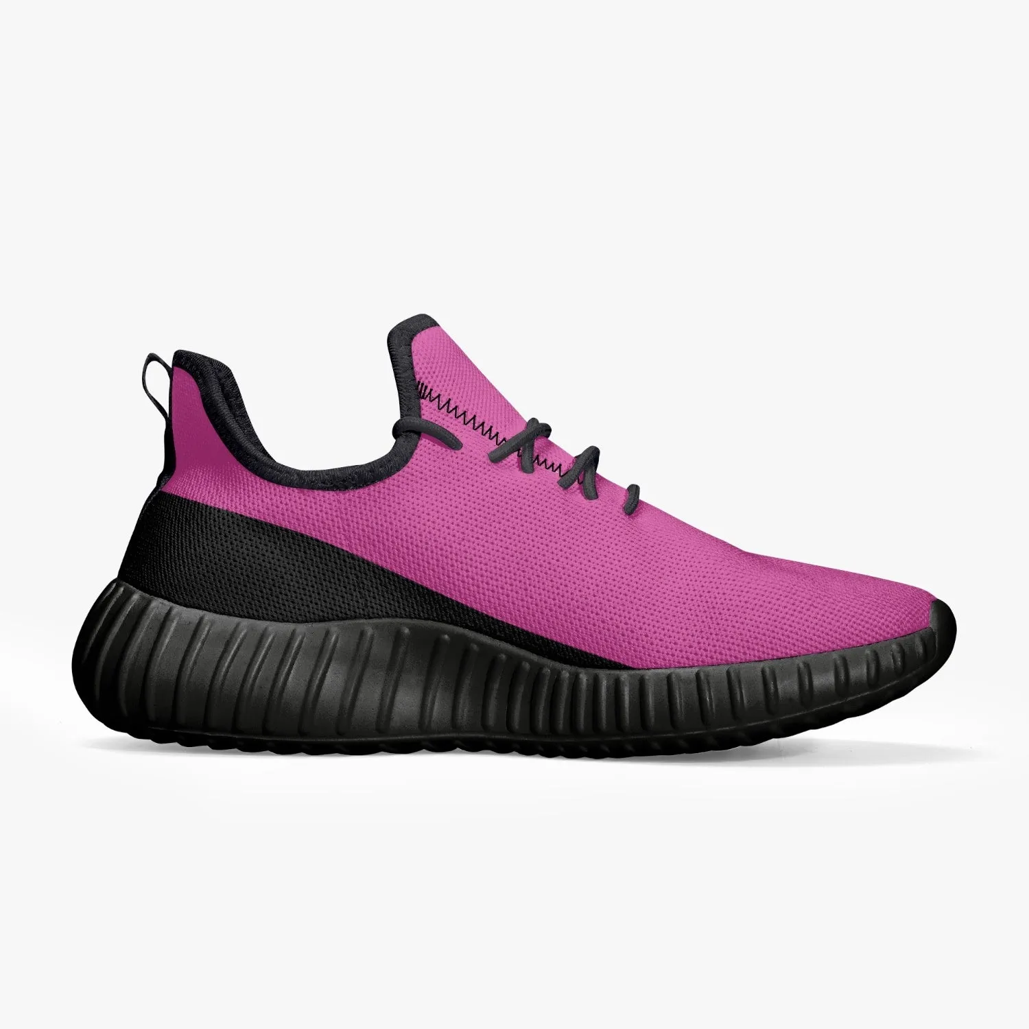 Officially Sexy Pink & Black Laser Mesh Knit Sneakers - With White or Black Sole