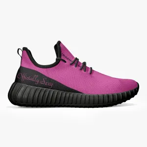 Officially Sexy Pink & Black Laser Mesh Knit Sneakers - With White or Black Sole