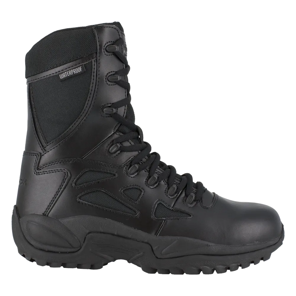 Reebok RB8877 Men's Rapid Response RB Waterproof Tactical Boots - Side Zip - Black