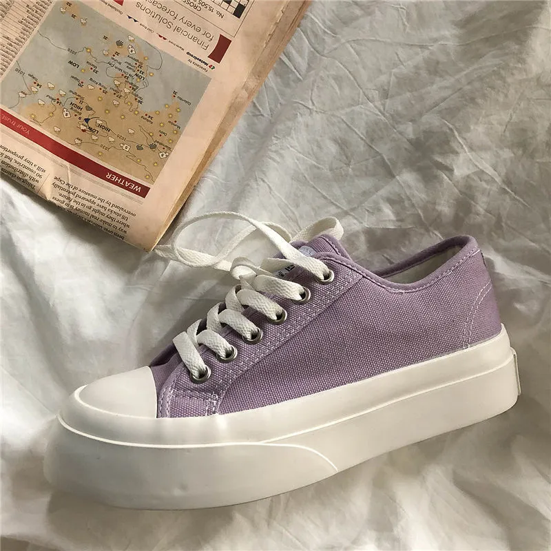 Sneakers Women's Sports Shoes Platform Running Spring Flat Casual Tennis Basket Vulcanize Lolita Kawaii Anime Trainers Canvas